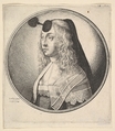 Woman with houpette on forehead turned to left, from "Women's Heads Framed in Roundels", Wenceslaus Hollar  Bohemian, Etching; second state of two