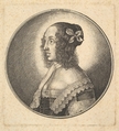 Woman with dark hair and a bow in profile to the left, Wenceslaus Hollar  Bohemian, Etching; only state