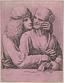 A young man caressing an old woman, Wenceslaus Hollar Bohemian, Etching, only state