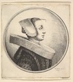 Woman with circular ruff, bonnet and hair-pin, in profile to right, Wenceslaus Hollar  Bohemian, Etching; only state