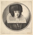Woman with stiff lace collar and flat-crowned fur hat, Wenceslaus Hollar Bohemian, Etching; only state