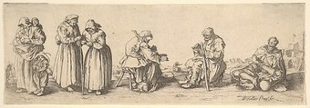 Six Men and Women Beggars, Wenceslaus Hollar  Bohemian, Etching; only state