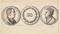 Medallions with portraits of Sebald Beham and Anna Beham, Wenceslaus Hollar  Bohemian, Etching; first state of three