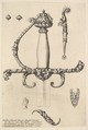 Ornamental sword hilt, from "Military Ornament", Wenceslaus Hollar  Bohemian, Etching; only state