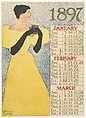 January, February, March, 1897, Edward Penfield  American, Color lithograph