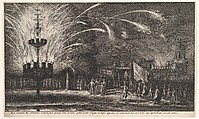 Fireworks at Hemissem, Wenceslaus Hollar  Bohemian, Etching and drypoint; only state