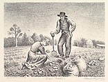 Diggin' Potatoes, Blendon Reed Campbell  American, Lithograph
