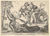 Angels Lifting Virgin and Child, from "Episodes from the New Testament", Pierre Brebiette  French, Etching