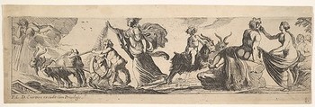 Bacchanal, Pierre Brebiette  French, Etching