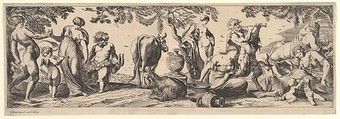 Bacchanal, Pierre Brebiette  French, Etching