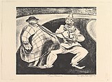 Two Clowns, Dayton Brandfield American, Lithograph