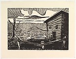 Landscape, David Burke American, Linocut
