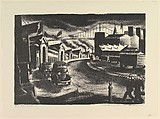 Embarcadero, David Paul Chun American, Lithograph