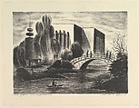 Lake of Nation and Pacific House, David Paul Chun American, Lithograph
