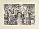 Picnic, David Paul Chun American, Lithograph