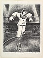 Clown on a Unicycle, Dayton Brandfield American, Lithograph