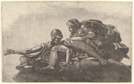 Two Gods on a Cloud, Master FG  Italian, Engraving