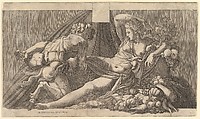 Jupiter and Antiope, Master FG  Italian, Engraving