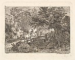 The Peasant on Horseback and the Riderless Horse, Johann Christoph Erhard  German, Etching; second state