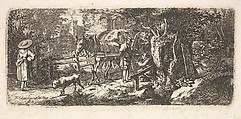Alms given by a cart driver, Johann Christoph Erhard  German, Etching; second state