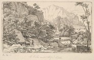 Peasant with Cow and Calf, in the Unterberg near the Berchtesgaden, Johann Christoph Erhard  German, Etching; second state