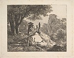 A Shady Enclosure of Trees, Johann Christoph Erhard  German, Etching; second state