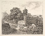 A Peasant Greeting the Statue of Mary, Johann Christoph Erhard  German, Etching; fourth state