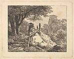 A Shady Enclosure of Trees, Johann Christoph Erhard  German, Etching; second state