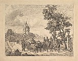 The Cossacks Escorting the Baggage Wagon, Johann Christoph Erhard  German, Etching; second state