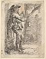 Peasant with a Rake, Johann Christoph Erhard  German, Etching; third state