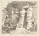 The Old Man and his Pomeranian Dog, Johann Christoph Erhard German, Etching