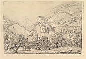 St Georgsberg near Switzerland in the Tyrol, after Klein, Johann Christoph Erhard  German, Etching; proof before letters