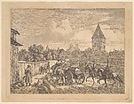 Russian Lancers Escorting the Regimental Cassonne, Johann Christoph Erhard  German, Etching; second state