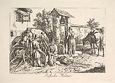 Cossack at the Well, Johann Christoph Erhard German, Etching; third state