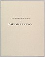 Proof of front matter, from "Daphnis et Chloe" by Longus, Pierre Bonnard (French, Fontenay-aux-Roses 1867–1947 Le Cannet), Lithograph