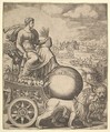 Cybele in her chariot drawn by two lions, Master of the Die Italian, Engraving