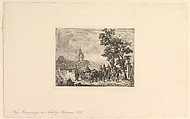The Cossacks Escorting the Baggage Wagon, Johann Christoph Erhard  German, Etching; second state