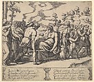 Plate 5: Psyche carried on a litter, from "The Fable of Cupid and Psyche", Master of the Die  Italian, Engraving