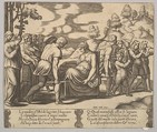 Plate 5: Psyche carried on a litter to a mountain, from "The Fable of Psyche", Master of the Die  Italian, Engraving