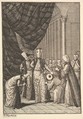 Sultan Ahmed III Crowned in the Mosque at Eyups (Aubry de La Mottraye's "Travels throughout Europe, Asia and into Part of Africa...," London, 1724, vol. I, pl. 17B), William Hogarth British, Etching and engraving