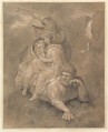 Dante and Virgil on the back of Geryon, Bertel Thorvaldsen Danish, Black and white chalk