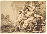 An Allegory of Charity, Jean Jacques Lagrenée  French, Pen and brown ink, brush and brown and gray wash