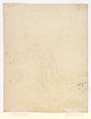 The Sword of Damocles; verso: Sketches of Man's Head and of a Figure with a Raised Arm, Christoffer Wilhelm Eckersberg (Danish, Blåkrog 1783–1853 Copenhagen), Pen and black ink, over graphite