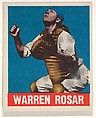 Warren Rosar, Philadelphia Athletics, from the All-Star Baseball series (R401-1), issued by Leaf Gum Company, Leaf Gum, Co., Chicago, Illinois  American, Commercial chromolithograph
