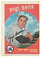 Yogi Berra, Catcher, New York Yankees, from the "1959 Topps Regular Issue" series (R414-14), issued by Topps Chewing Gum Company., Topps Chewing Gum Company  American, Commercial color lithograph
