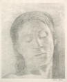 Eyes Closed, Odilon Redon (French, Bordeaux 1840–1916 Paris), Lithograph