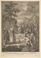 The Funeral of Chrystom and Marcella Vindicating Herself (Six Illustrations for Don Quixote), William Hogarth British, Etching and engraving; third state of three