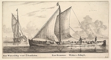 A "Watership" Carrying Water for Salt Works and Another One Carrying Water for the Breweries, Reinier Nooms, called Zeeman Dutch, Etching; second state
