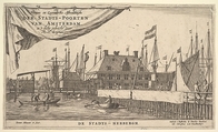 The Town Hostel, Reinier Nooms, called Zeeman Dutch, Etching; state II