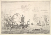 The Final of a Naval Battle, Reinier Nooms, called Zeeman Dutch, Etching; state II